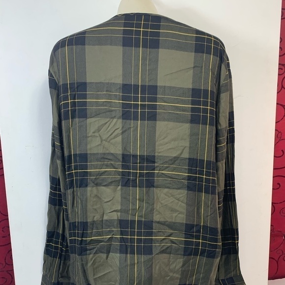 NWT JDY Fall Chills Green Plaid Blouse - Picture 5 of 6